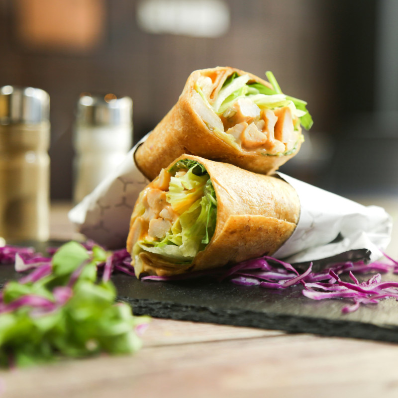 Chicken Shawarma Wrap (CALORIES: 252 PROTEINS: 34 Grams FATS: 6 Grams)