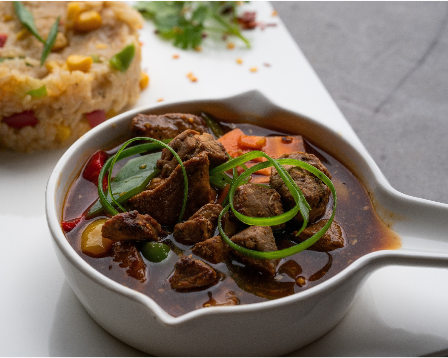 Mongolian Beef (CALORIES: 445 PROTEINS: 47 Grams FATS: 6 Grams)